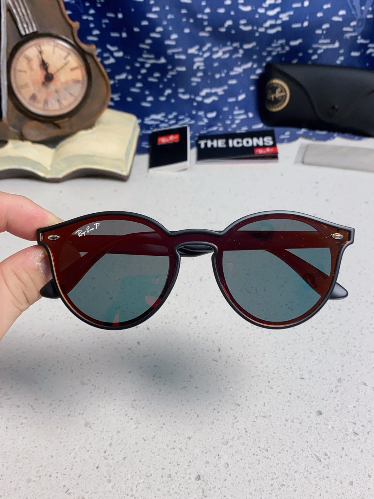 Ray-Ban RB4380 Round Orange Lens Sunglasses for Women - detail image 4