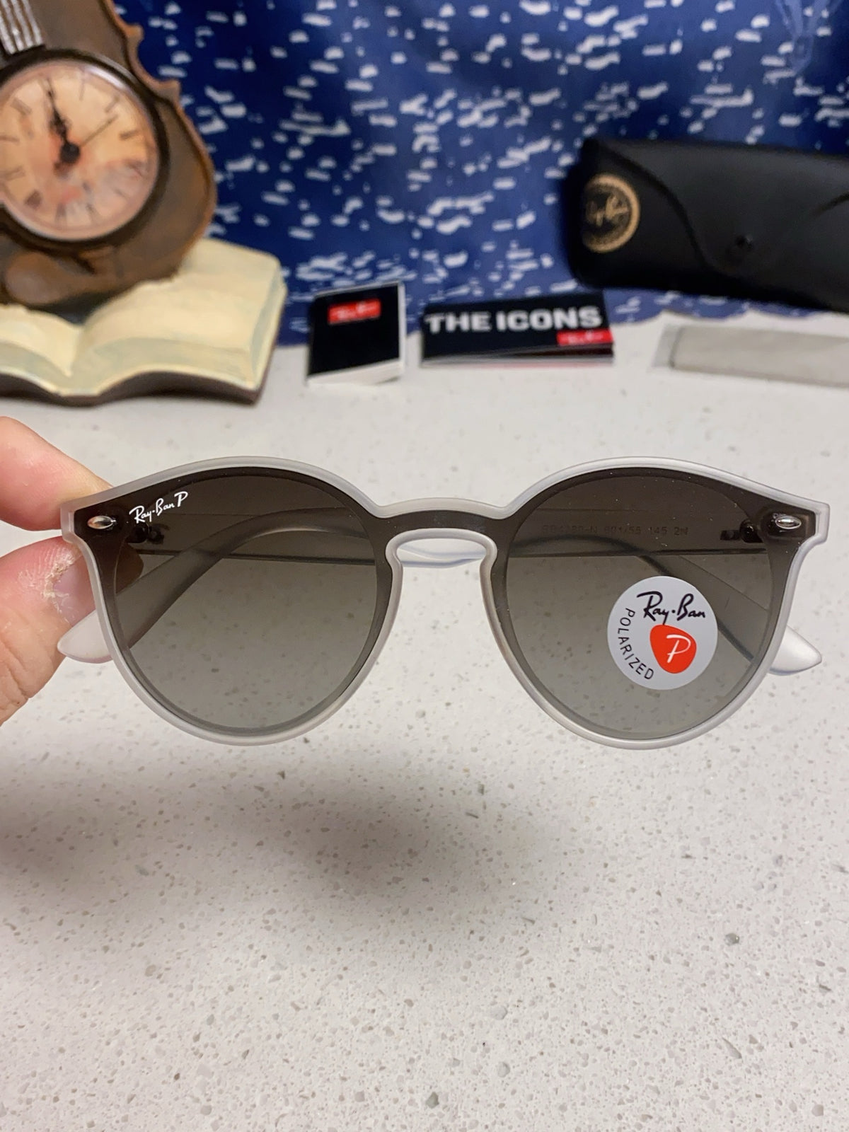 Ray-Ban RB4380 Round Silver Lens Sunglasses for Women - detail image 4