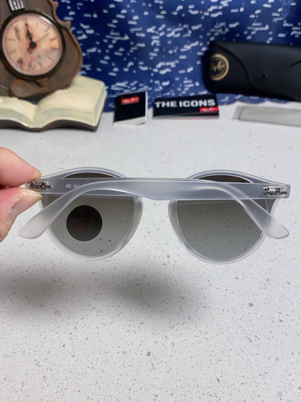 Ray-Ban RB4380 Round Silver Lens Sunglasses for Women - detail image 5
