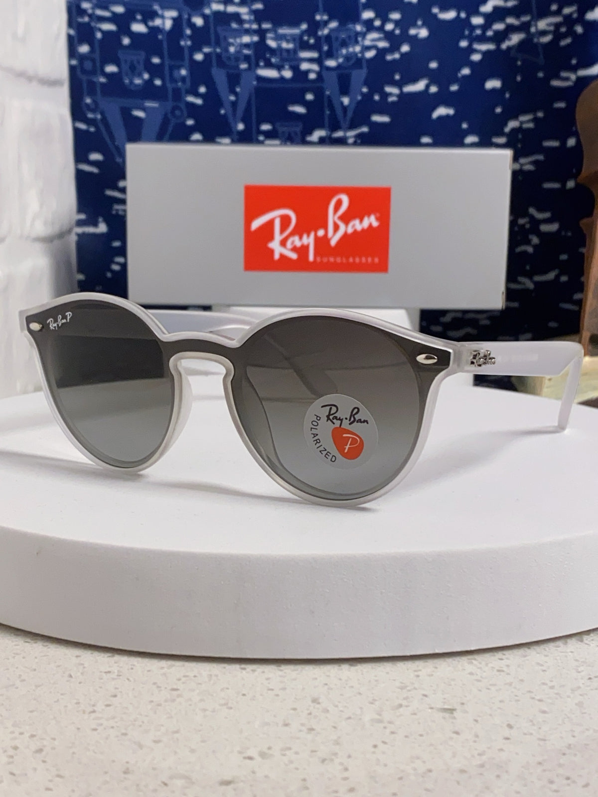 Ray-Ban RB4380 Round Silver Lens Sunglasses for Women