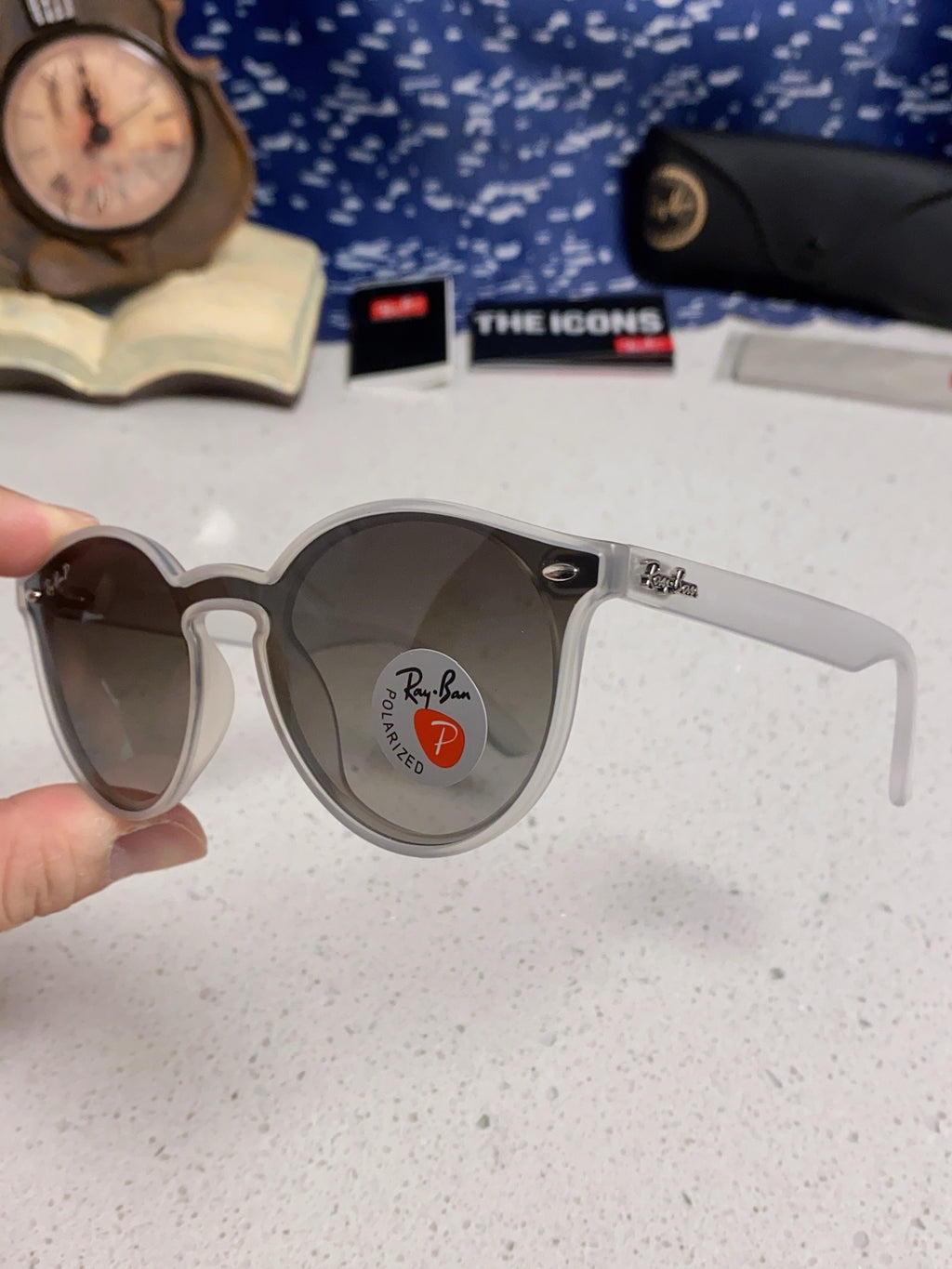 Ray-Ban RB4380 Round Silver Lens Sunglasses for Women - detail image 6