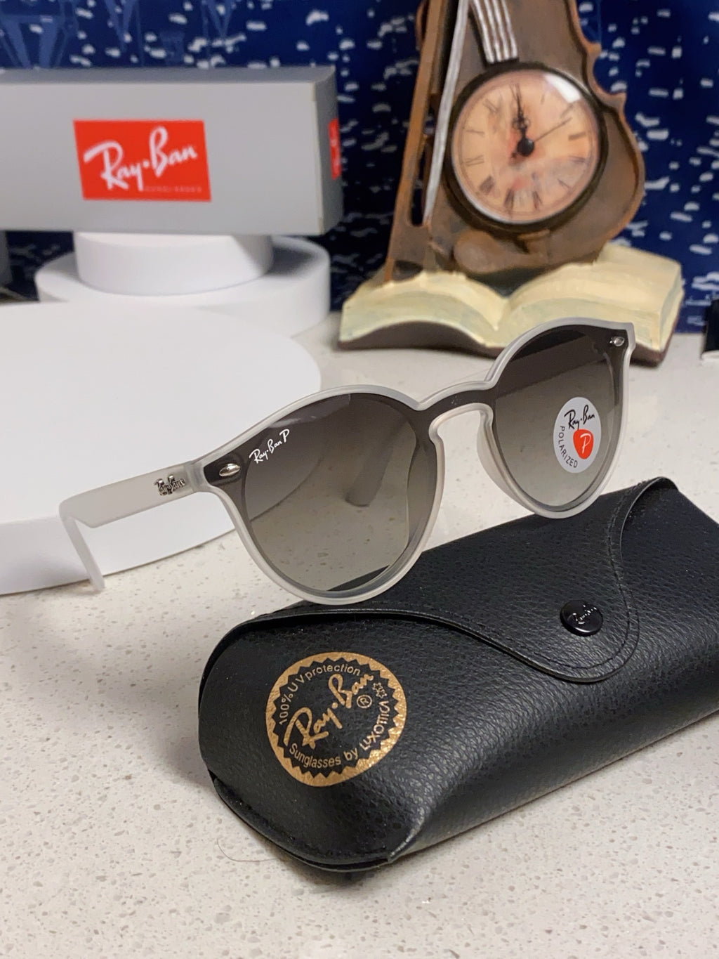 Ray-Ban RB4380 Round Silver Lens Sunglasses for Women - detail image 9