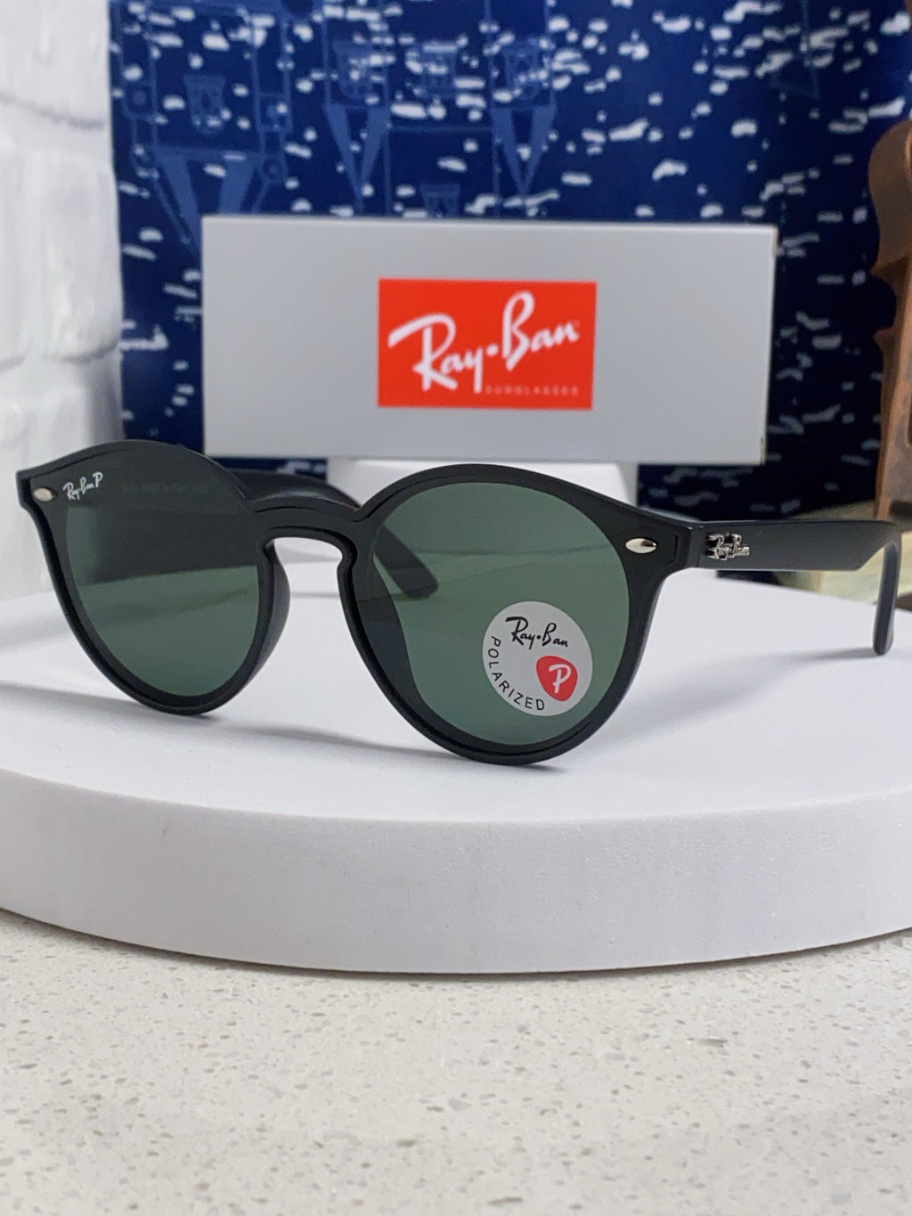 Ray-Ban RB4380 Round Black Lens Sunglasses for Women