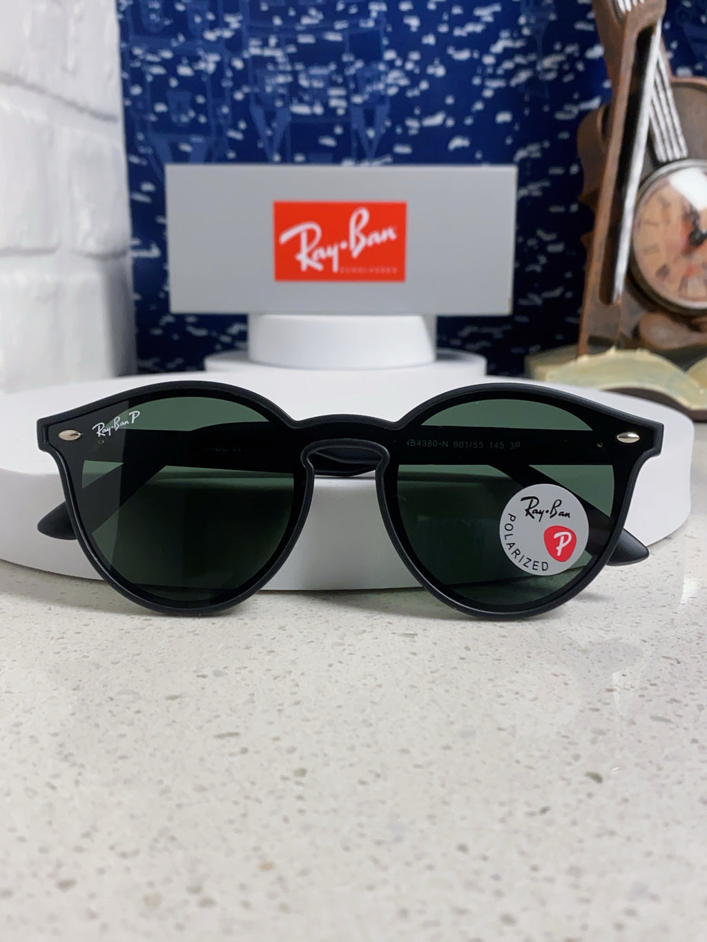 Ray-Ban RB4380 Round Black Lens Sunglasses for Women - detail image 9