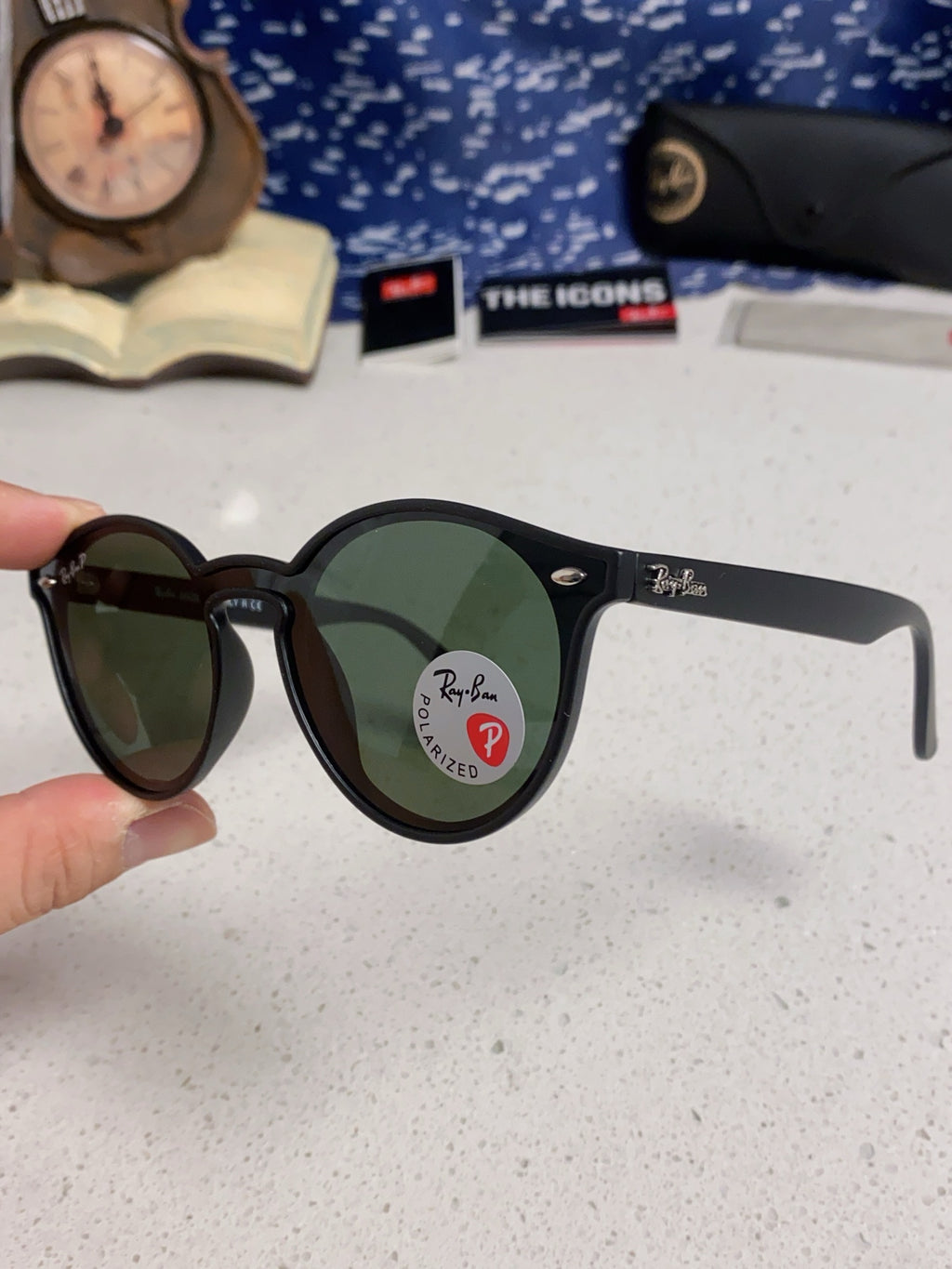 Ray-Ban RB4380 Round Black Lens Sunglasses for Women - detail image 6