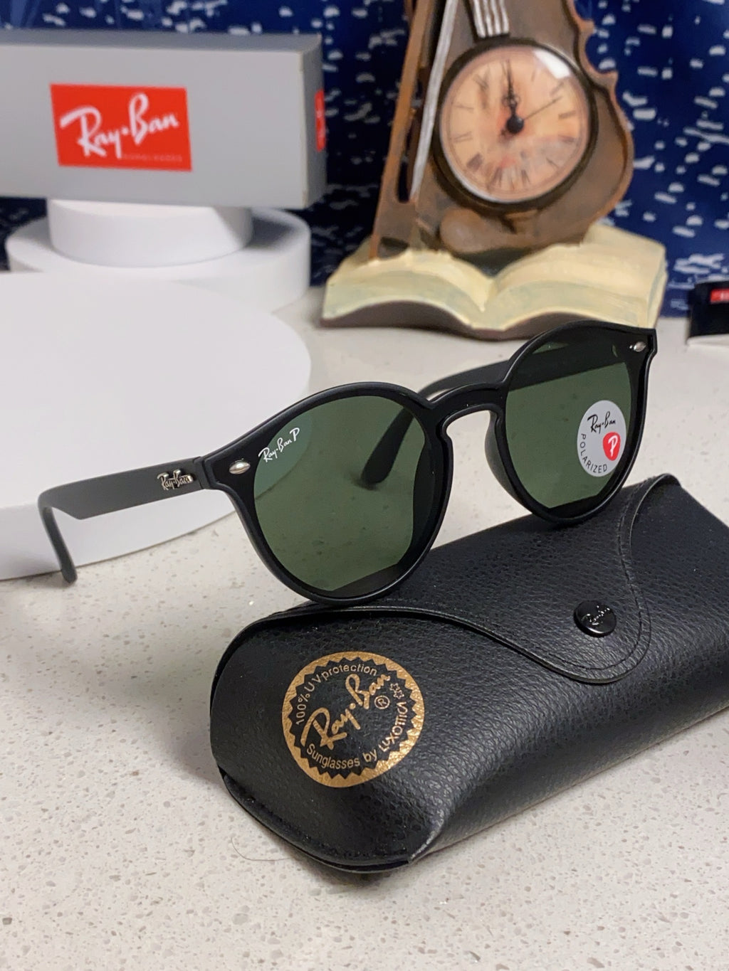 Ray-Ban RB4380 Round Black Lens Sunglasses for Women - detail image 10