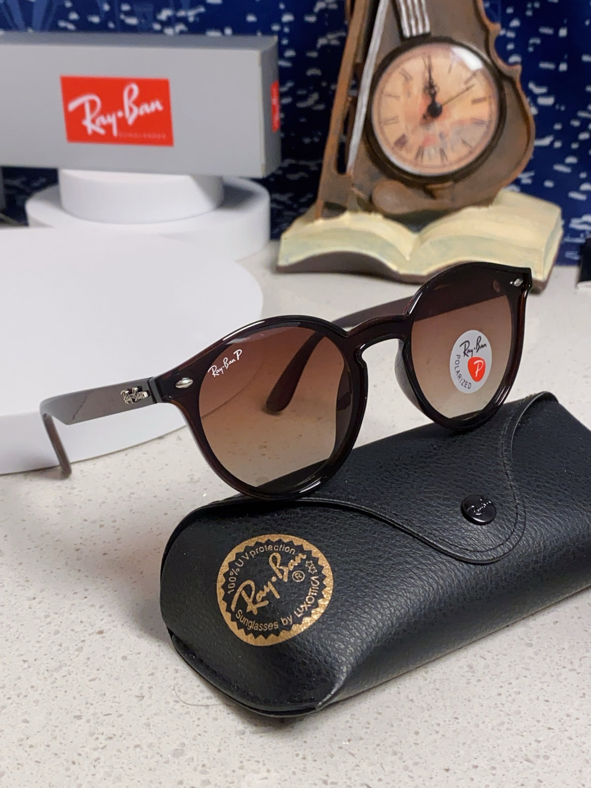 Ray-Ban RB4380 Round Red Lens Sunglasses for Women - detail image 10