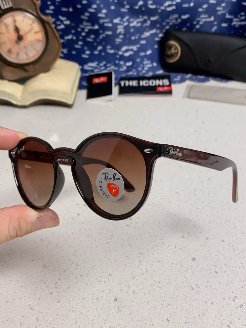 Ray-Ban RB4380 Round Red Lens Sunglasses for Women - detail image 6