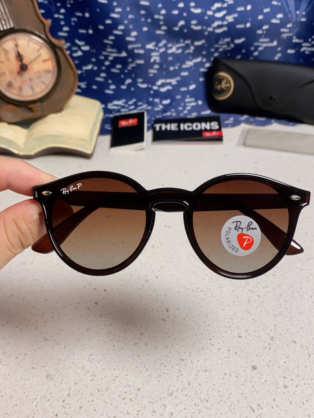 Ray-Ban RB4380 Round Red Lens Sunglasses for Women - detail image 4