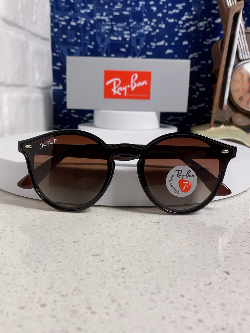 Ray-Ban RB4380 Round Red Lens Sunglasses for Women - detail image 9