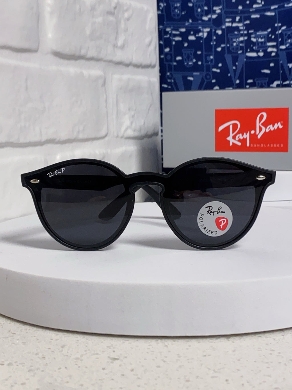 Ray-Ban RB4380 Round Blue Lens Sunglasses for Women - detail image 3