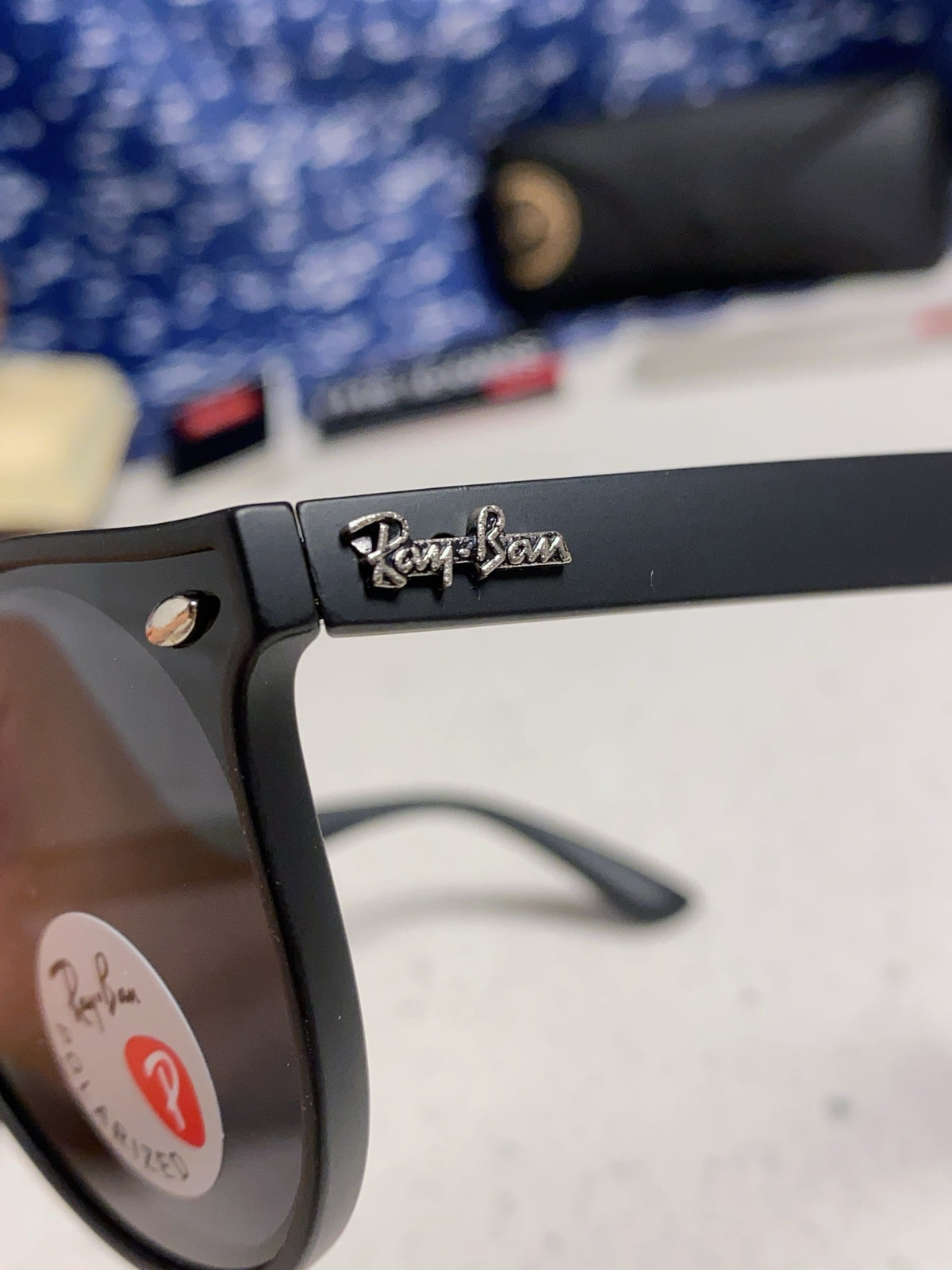 Ray-Ban RB4380 Round Blue Lens Sunglasses for Women - detail image 8