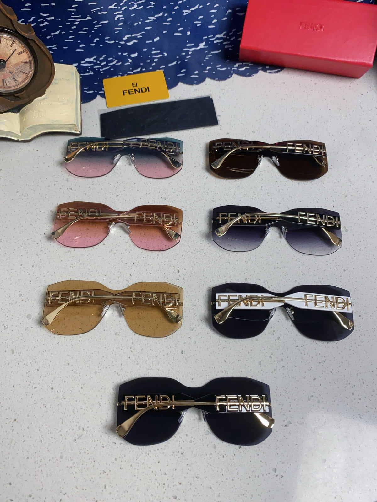 Fendi Lightweight Rimless Brown Lens Sunglasses for Men & Women - 383033 - detail image 9