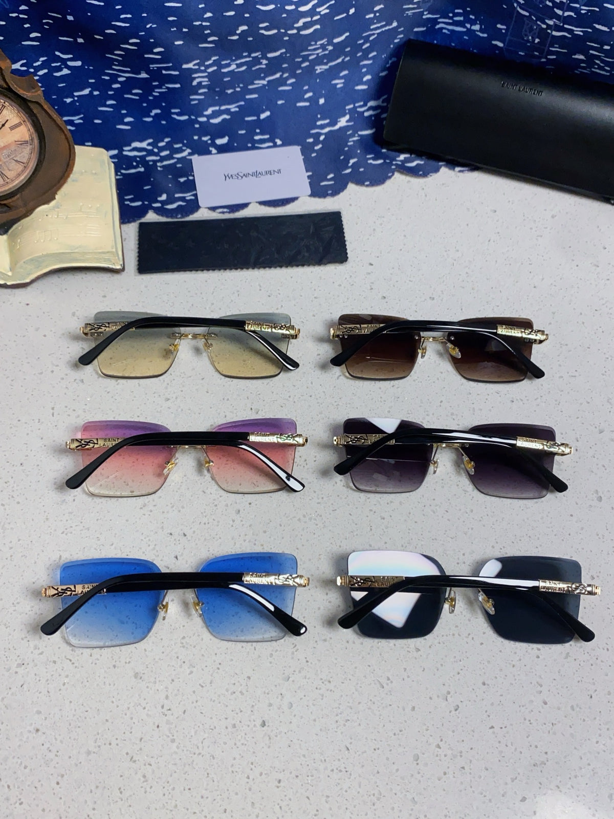 Saint Laurent Lightweight Rimless Silver Lens Sunglasses for Men & Wo - 398788 - detail image 11