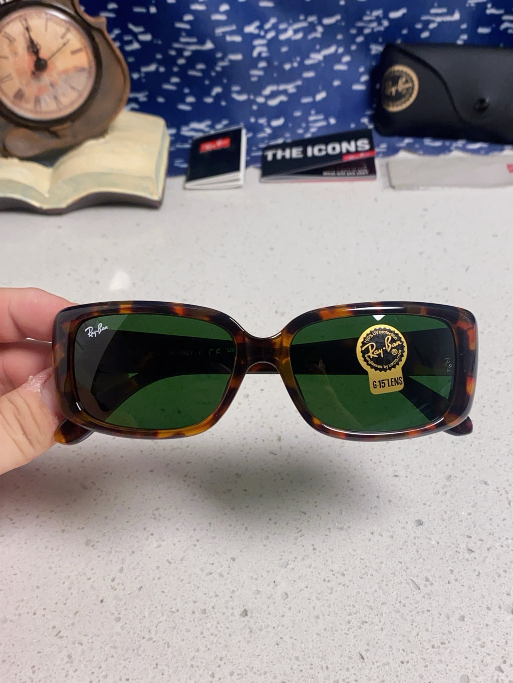 Ray-Ban Acetate Fashion Green Lens Sunglasses for Men - detail image 4