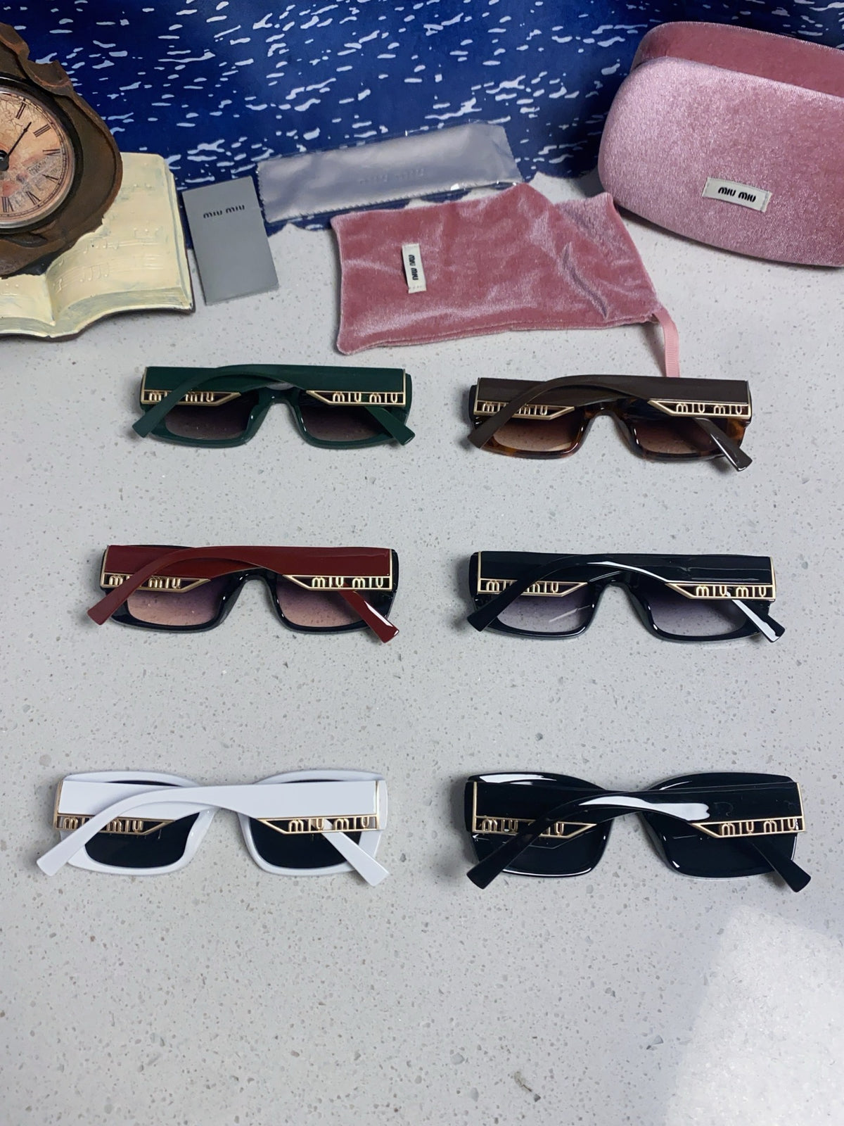 Miu Miu Polarized Square Red Lens Sunglasses for Women - detail image 11