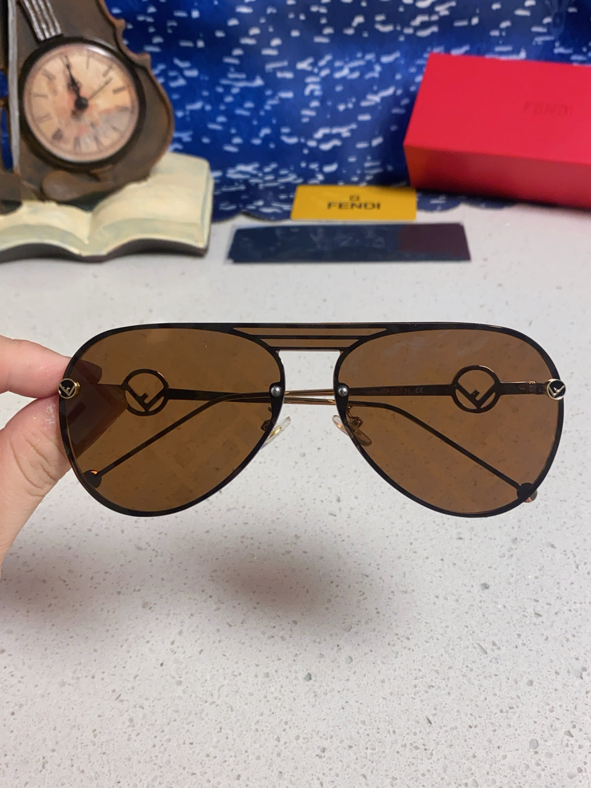 Fendi Aviator Brown Lens Sunglasses for Men & Women - detail image 4
