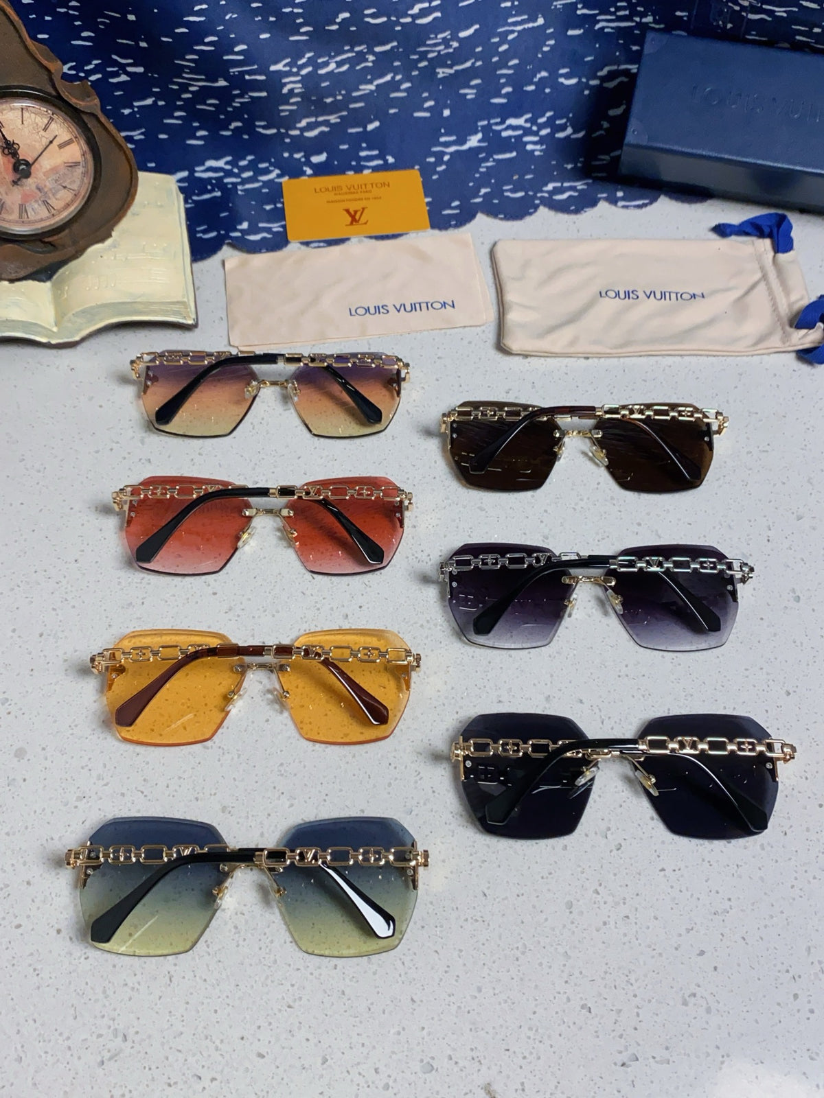 Louis Vuitton Oversized Gold Lens Sunglasses for Men & Women - 493145 - detail image 10