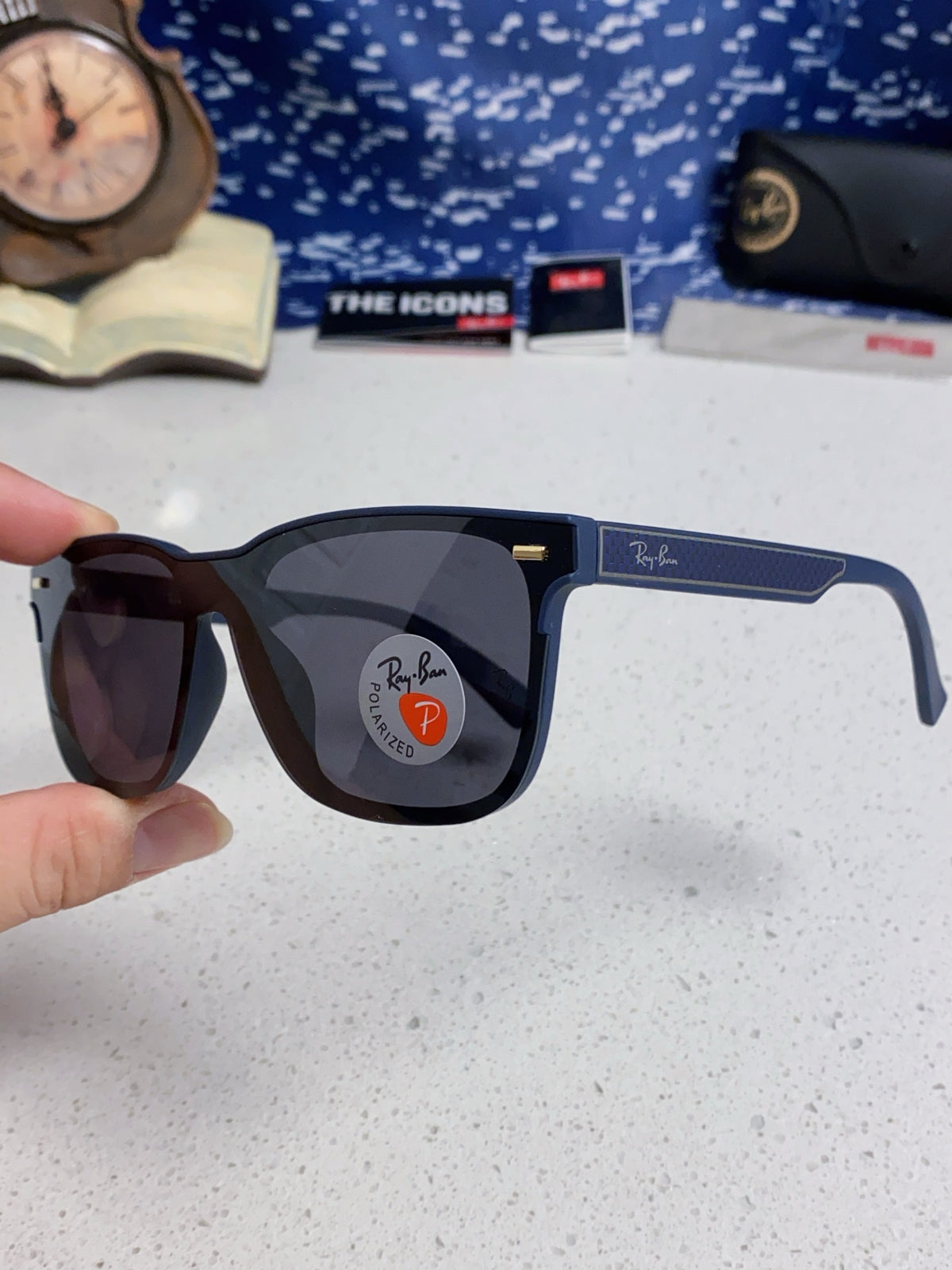 Ray-Ban RB69016 Square Silver Lens Sunglasses for Men & Women - detail image 6