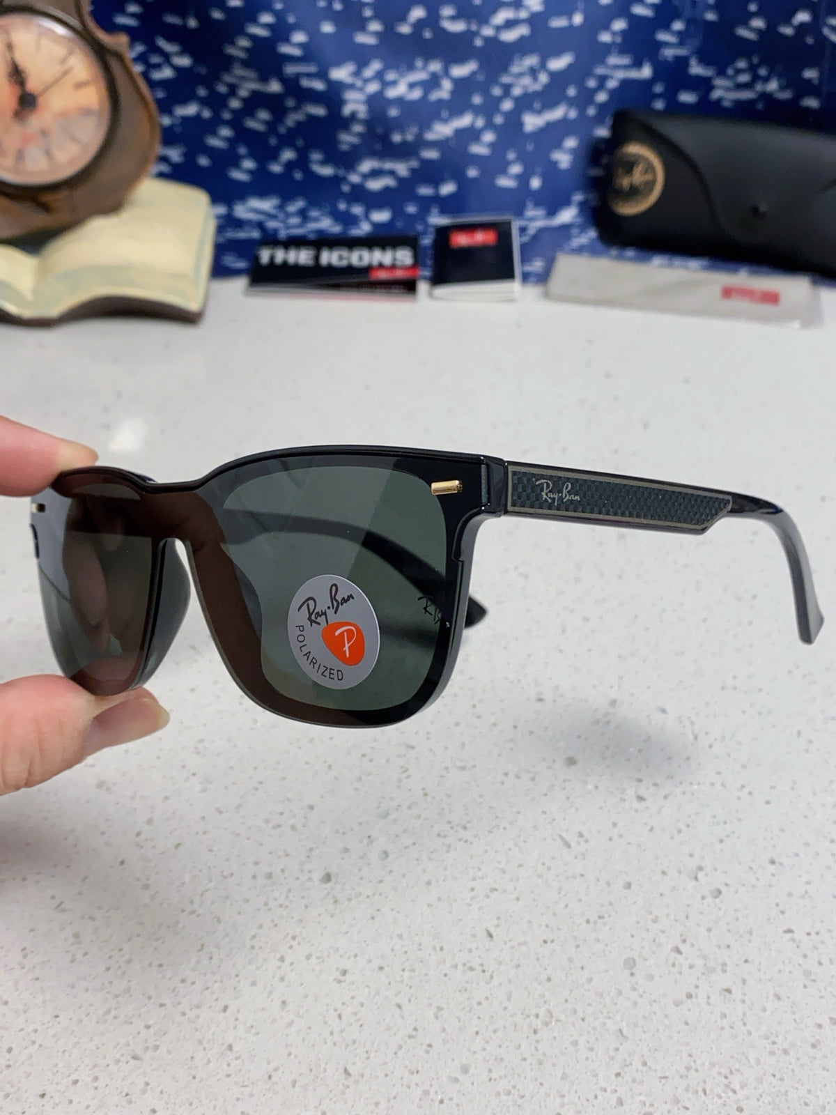 Ray-Ban RB69016 Square Black Lens Sunglasses for Men & Women - 998562 - detail image 6