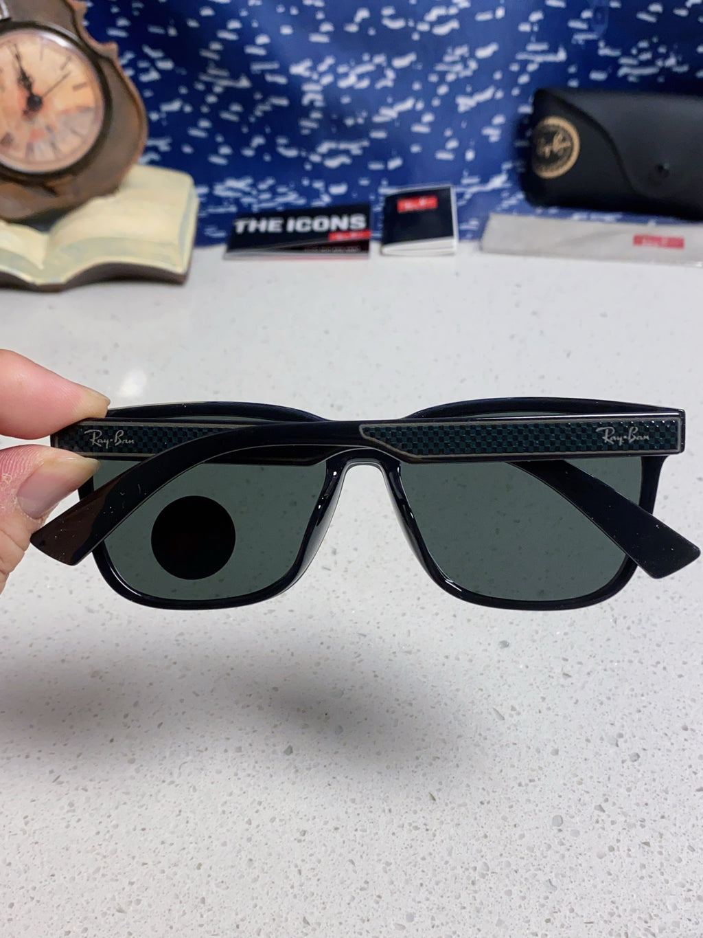 Ray-Ban RB69016 Square Black Lens Sunglasses for Men & Women - 998562 - detail image 5