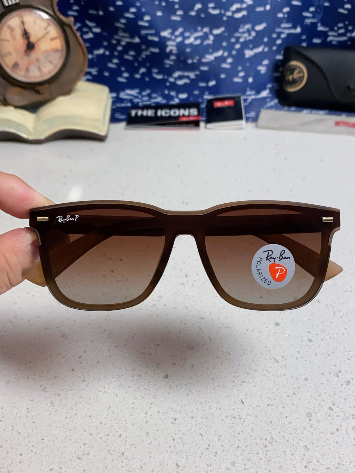 Ray-Ban RB69016 Square Red Lens Sunglasses for Men & Women - detail image 4