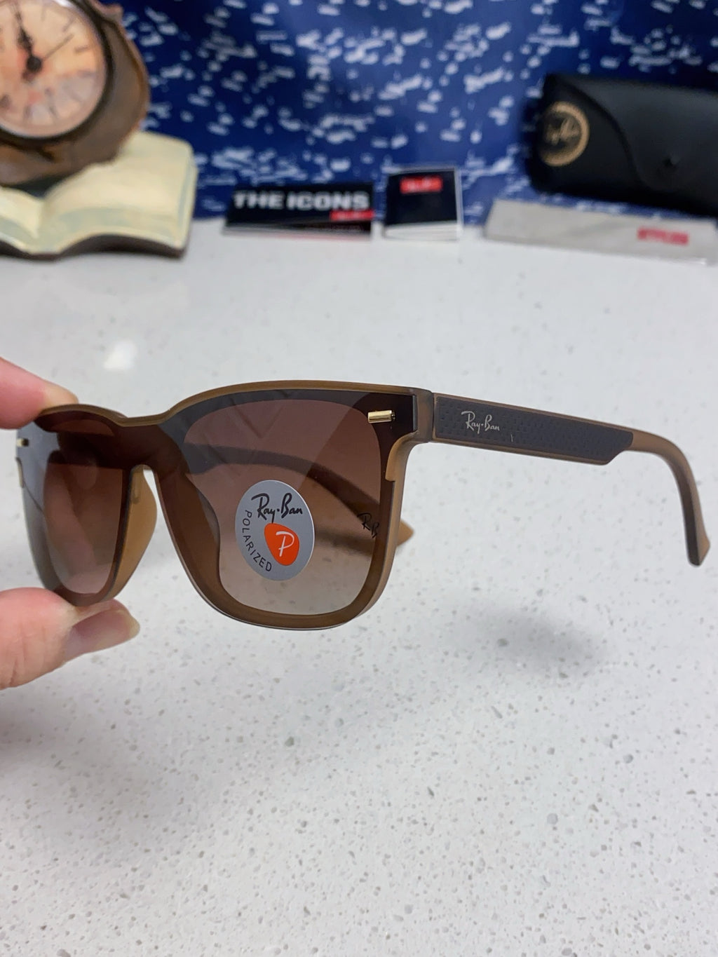 Ray-Ban RB69016 Square Red Lens Sunglasses for Men & Women - detail image 6