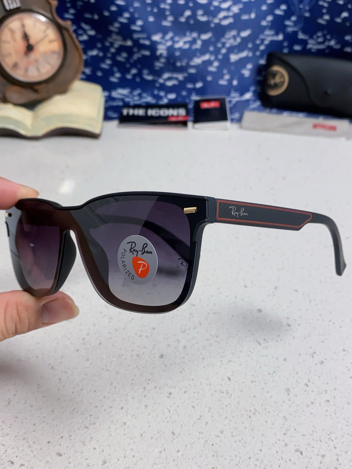 Ray-Ban RB69016 Square Black Lens Sunglasses for Men & Women - 998564 - detail image 6