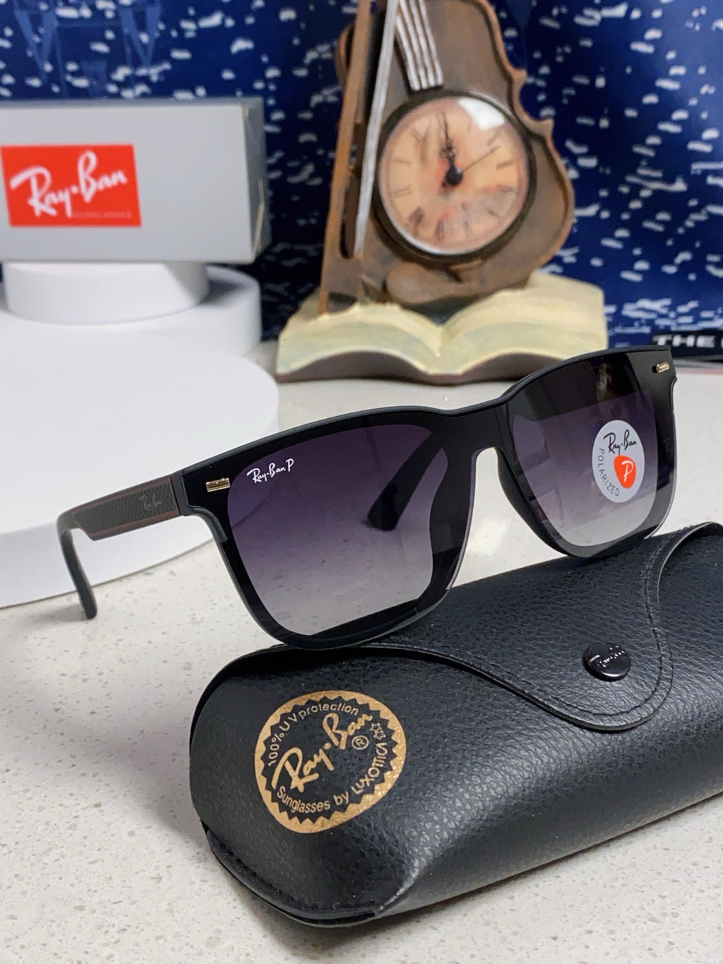Ray-Ban RB69016 Square Black Lens Sunglasses for Men & Women - 433077 - detail image 10
