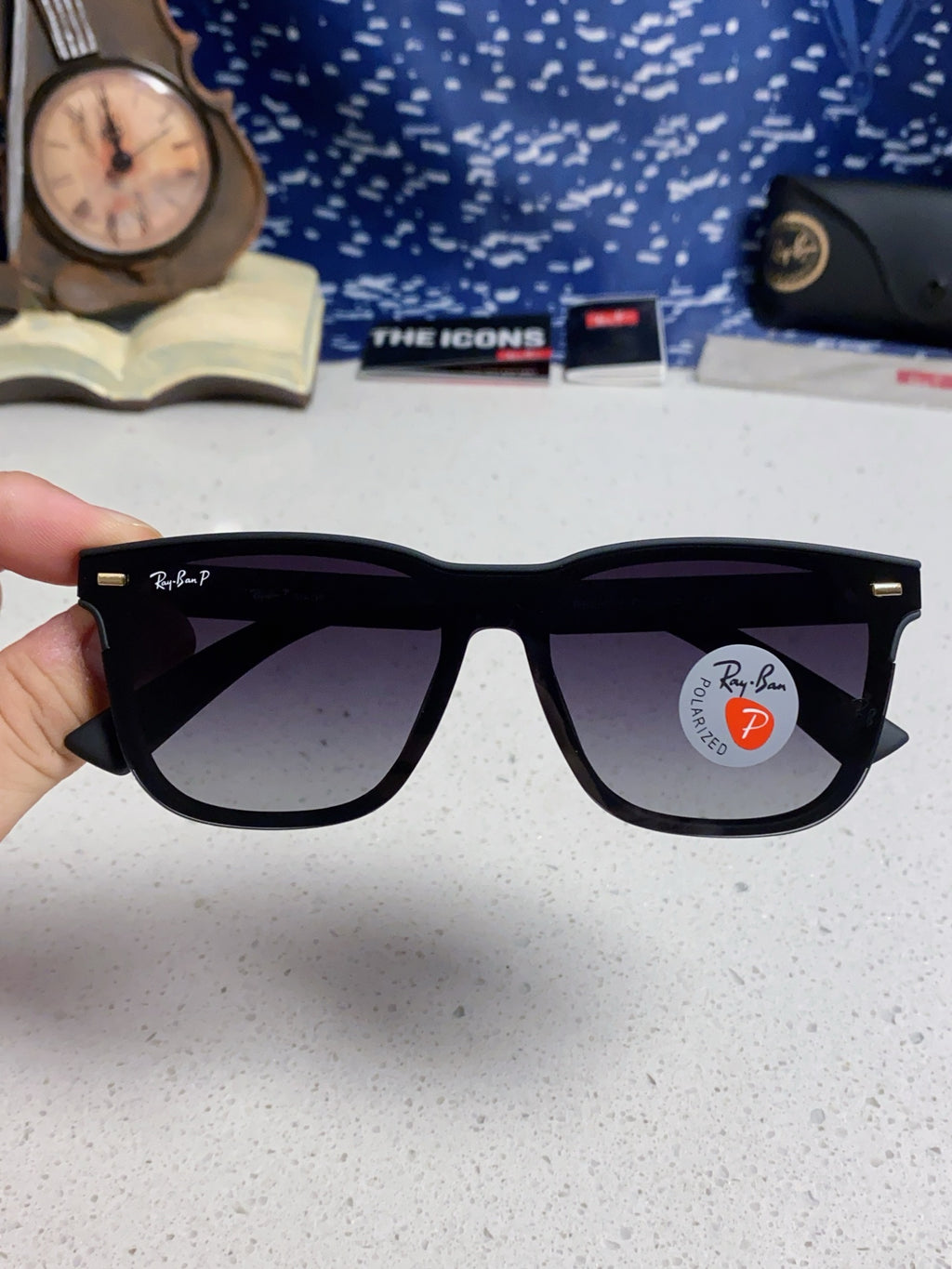 Ray-Ban RB69016 Square Black Lens Sunglasses for Men & Women - 998564 - detail image 4