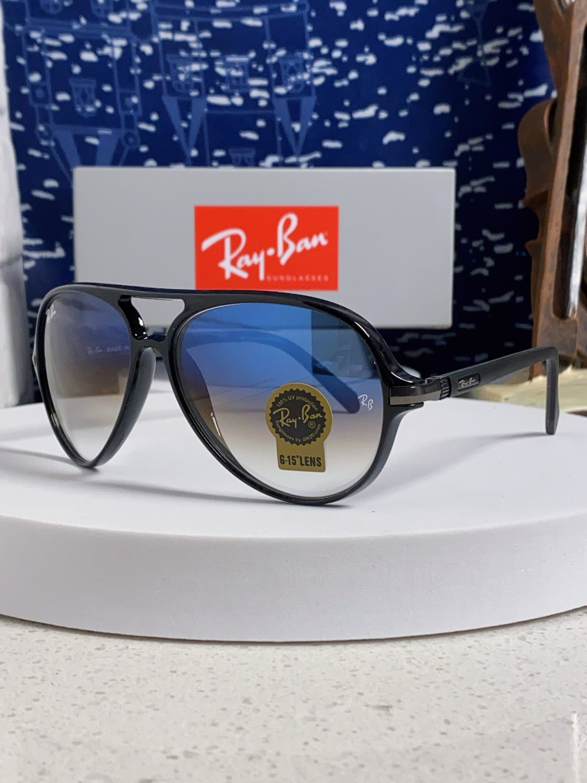 Ray-Ban RB8055 Aviator Blue Lens Sunglasses for Men