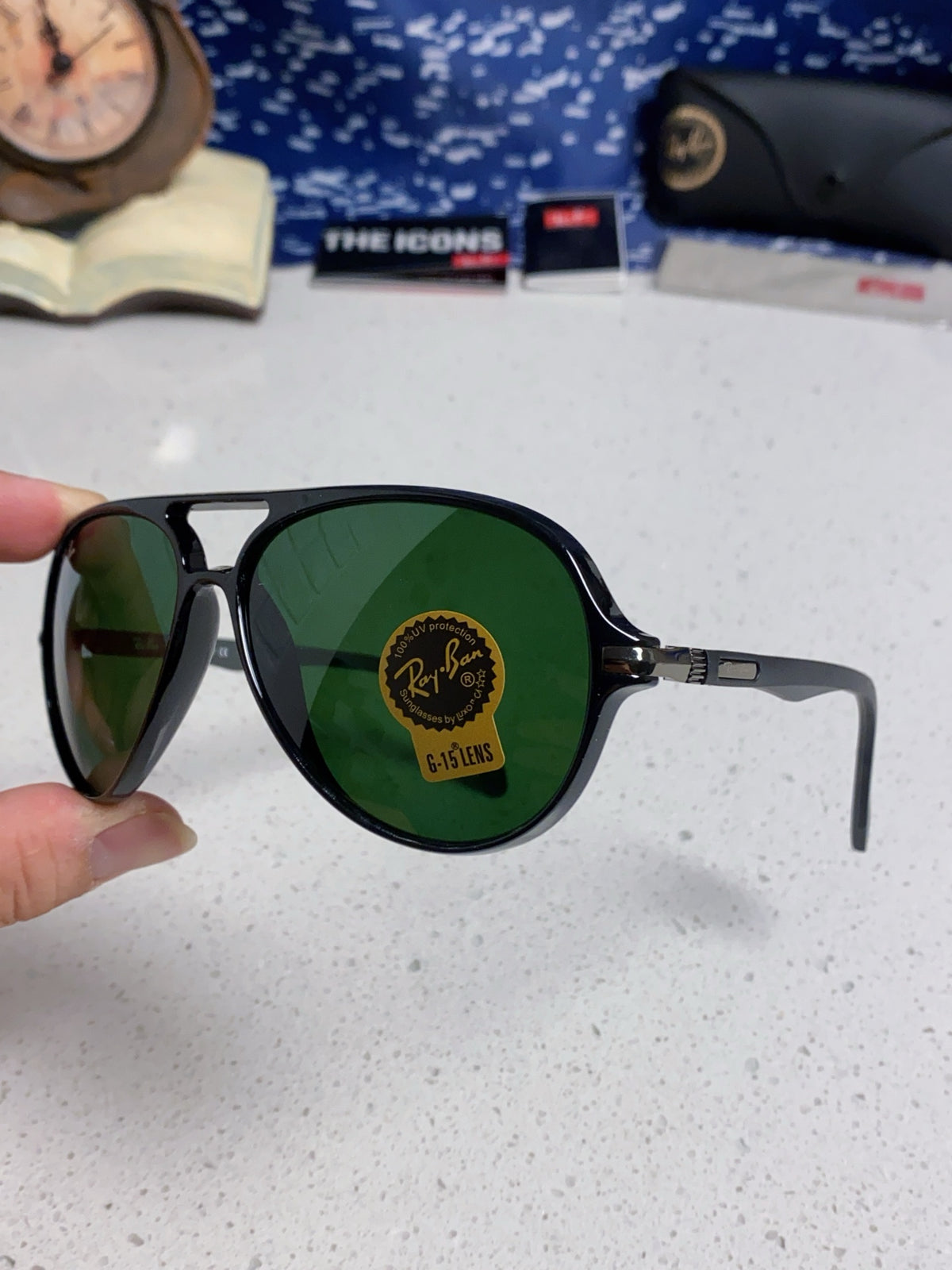 Ray-Ban RB8055 Aviator Black Lens Sunglasses for Men - 416671 - detail image 6