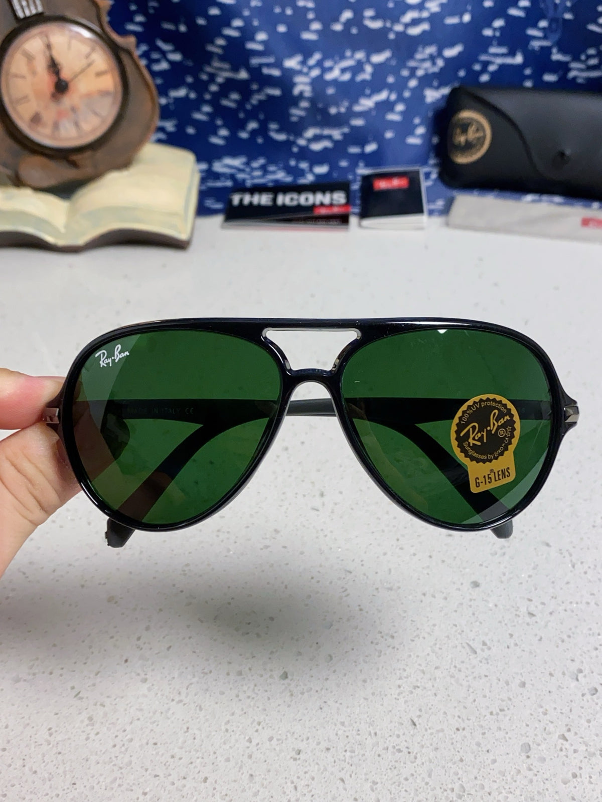 Ray-Ban RB8055 Aviator Black Lens Sunglasses for Men - 488265 - detail image 4