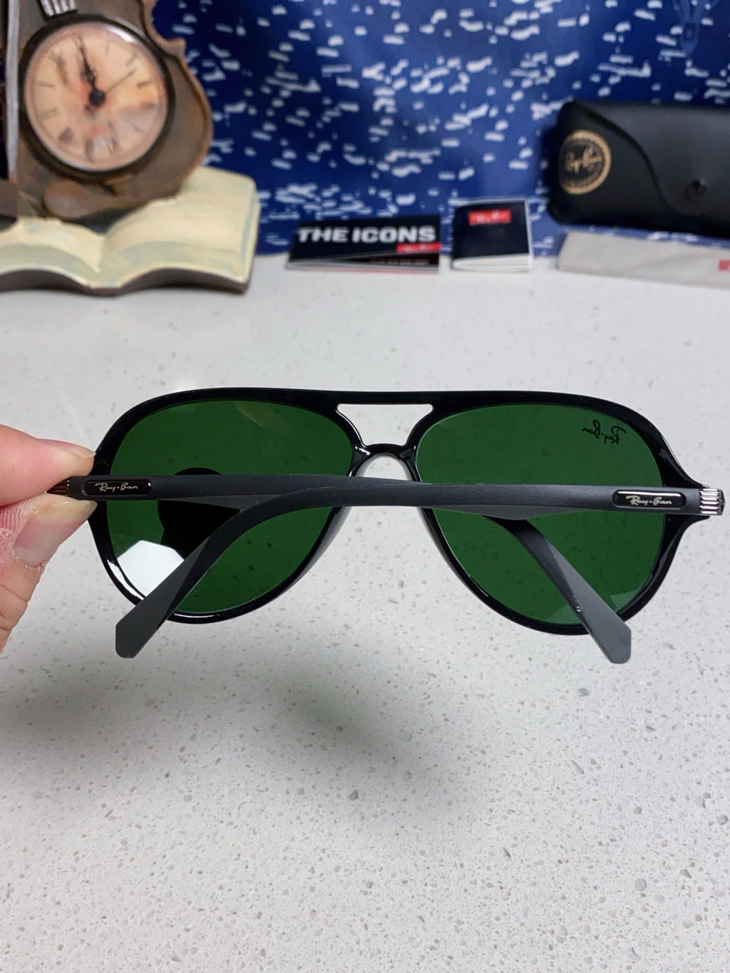 Ray-Ban RB8055 Aviator Black Lens Sunglasses for Men - 416671 - detail image 5