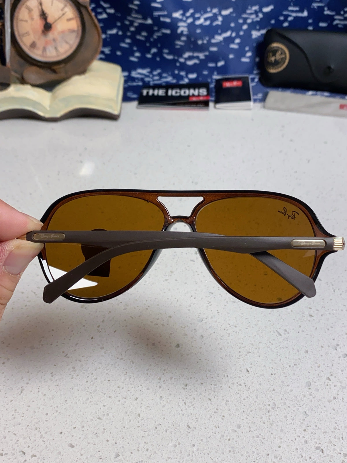 Ray-Ban RB8055 Aviator Brown Lens Sunglasses for Men - 416672 - detail image 5