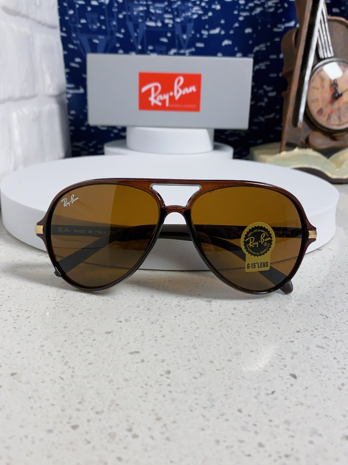 Ray-Ban RB8055 Aviator Brown Lens Sunglasses for Men - detail image 9