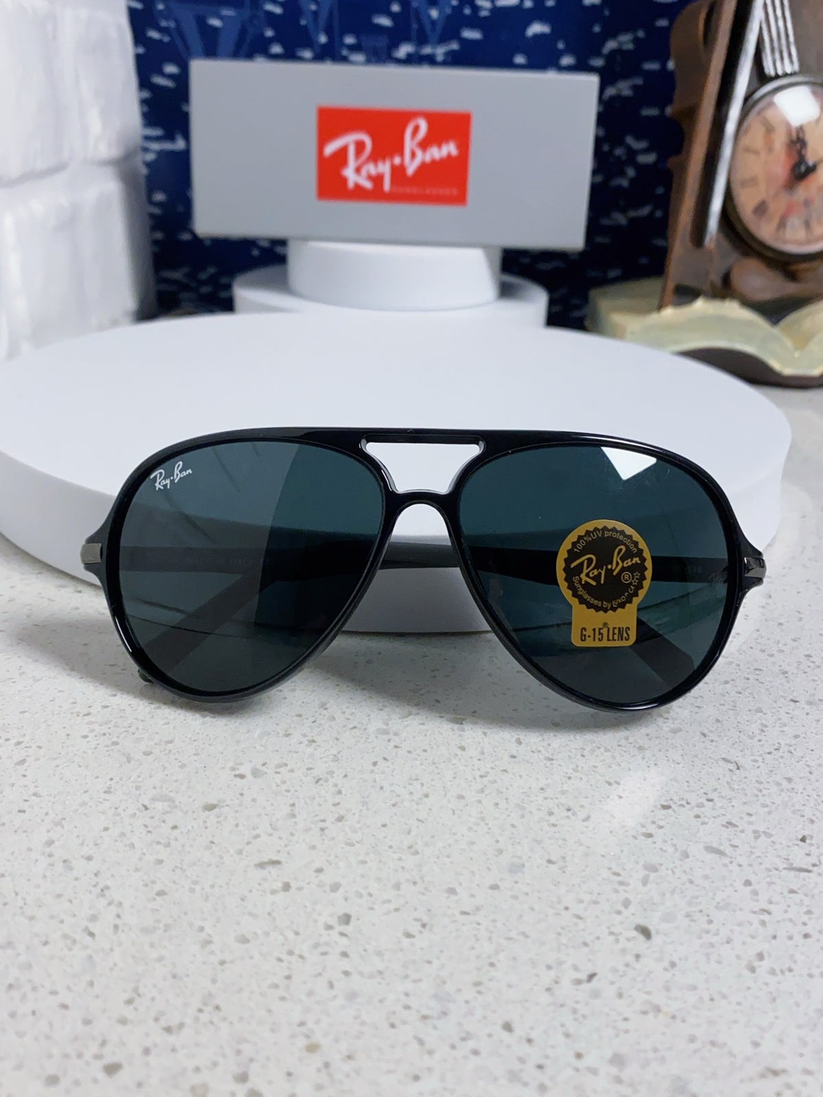 Ray-Ban RB8055 Aviator Black Lens Sunglasses for Men - detail image 9