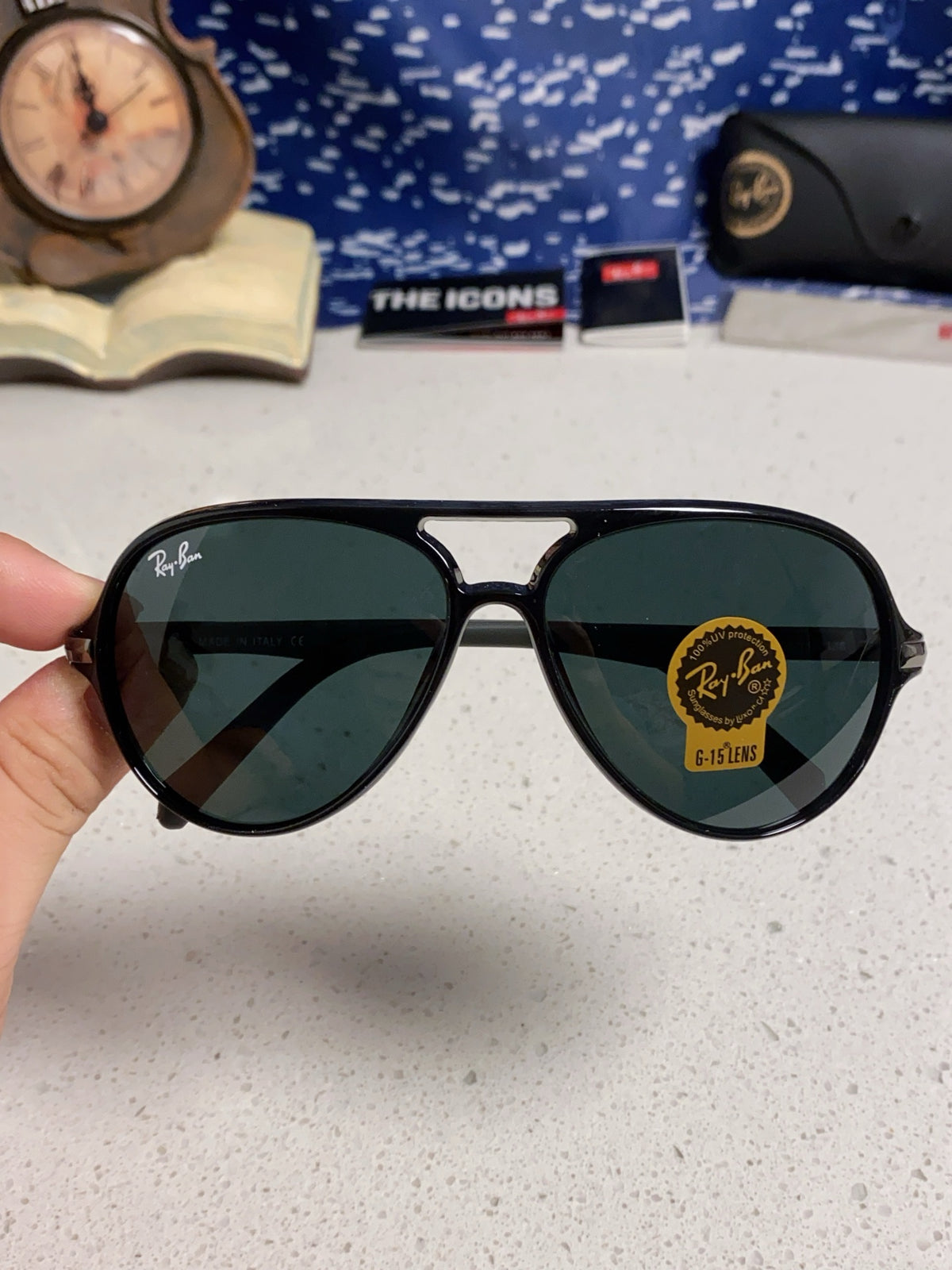Ray-Ban RB8055 Aviator Black Lens Sunglasses for Men - 416673 - detail image 4