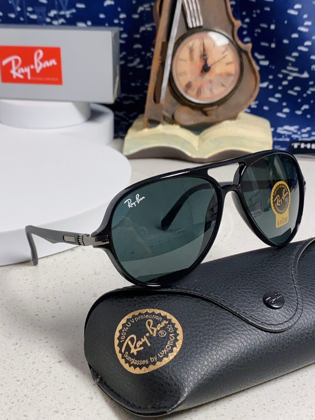 Ray-Ban RB8055 Aviator Black Lens Sunglasses for Men - detail image 10