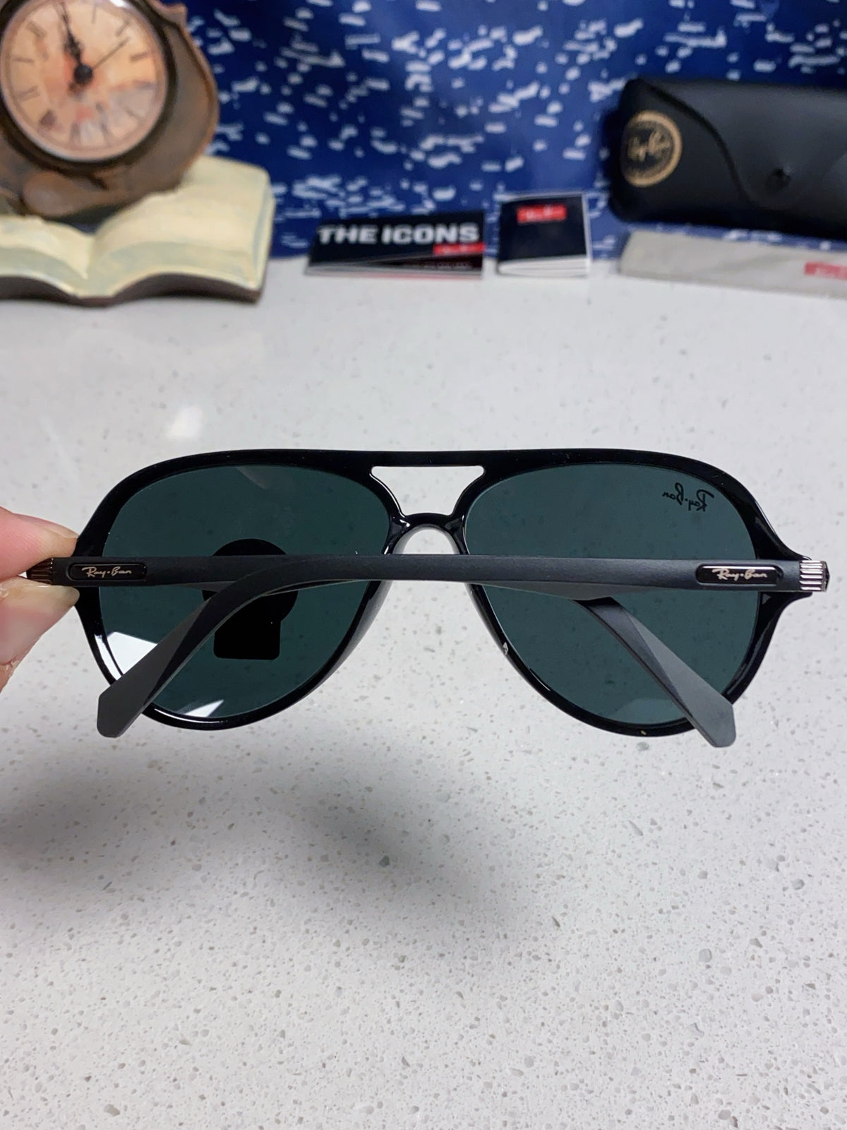 Ray-Ban RB8055 Aviator Black Lens Sunglasses for Men - 416673 - detail image 5