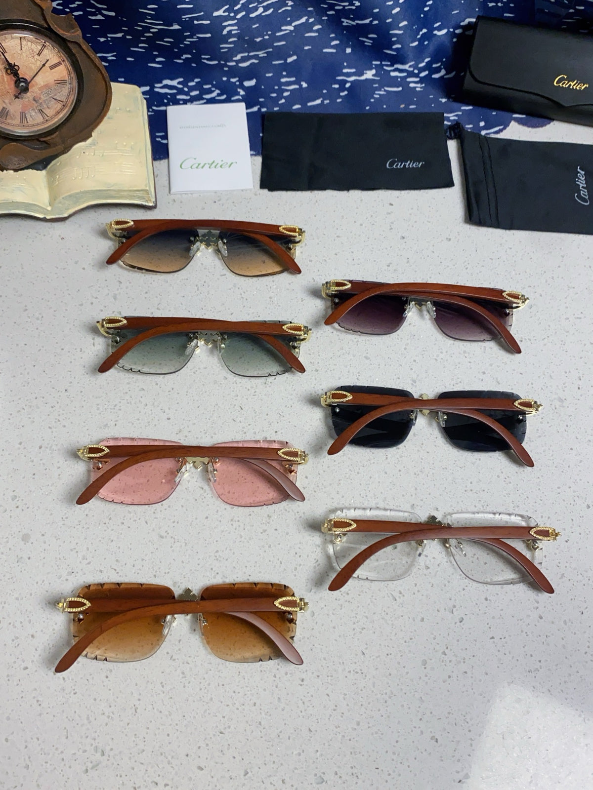 Cartier Lightweight Rimless Silver Lens Sunglasses for Men & Women - 415892 - detail image 12