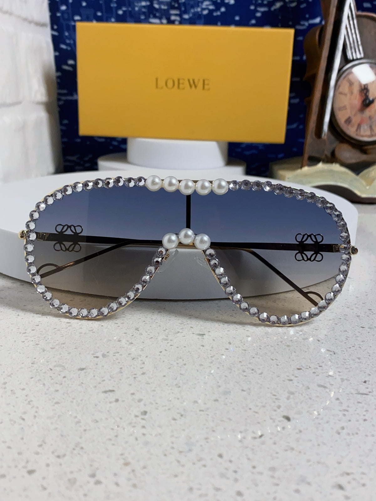 Loewe Oversized Gray Lens Sunglasses for Men & Women - 432835 - detail image 8