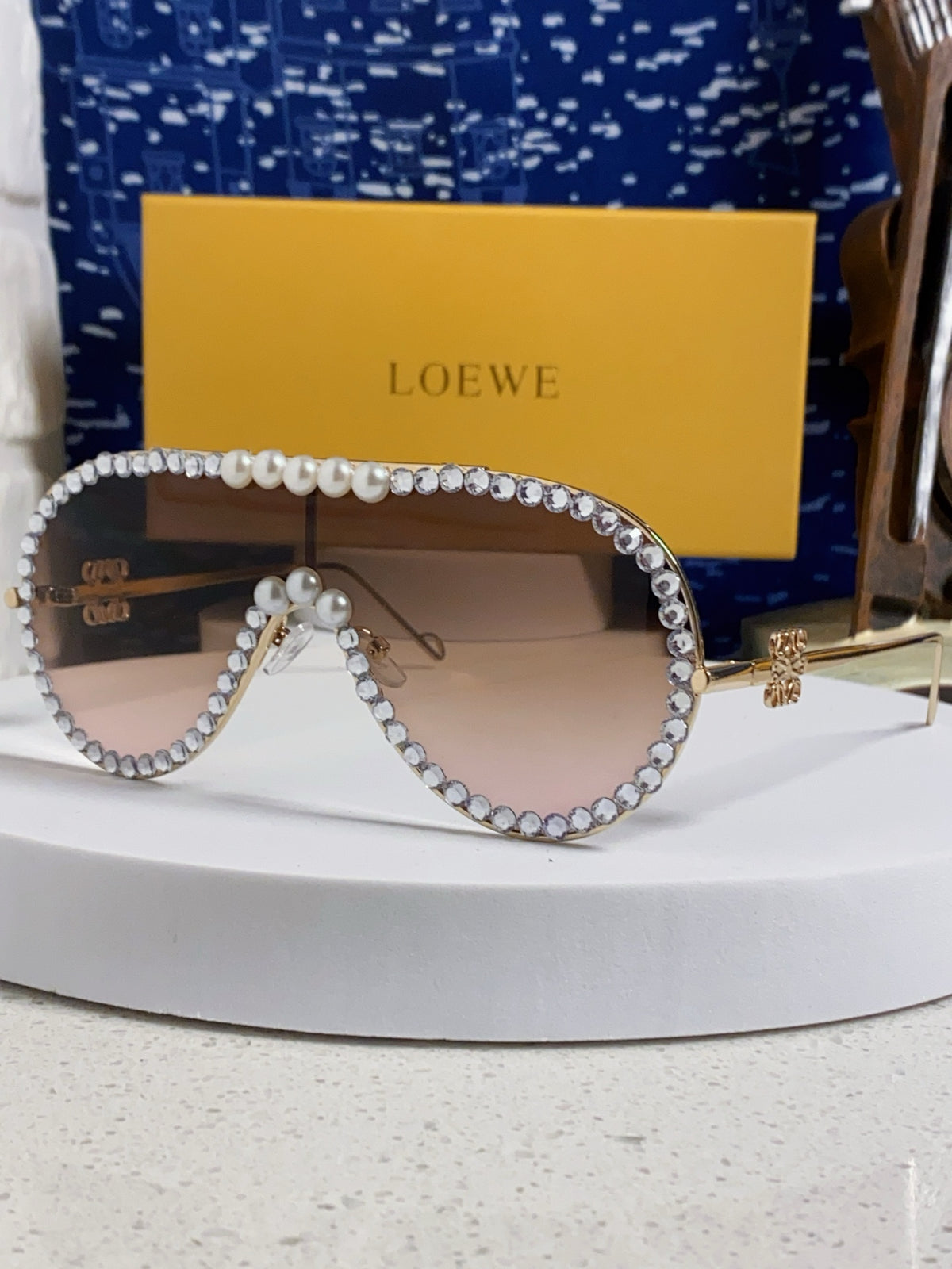 Loewe Oversized Brown Lens Sunglasses for Men & Women - 432836