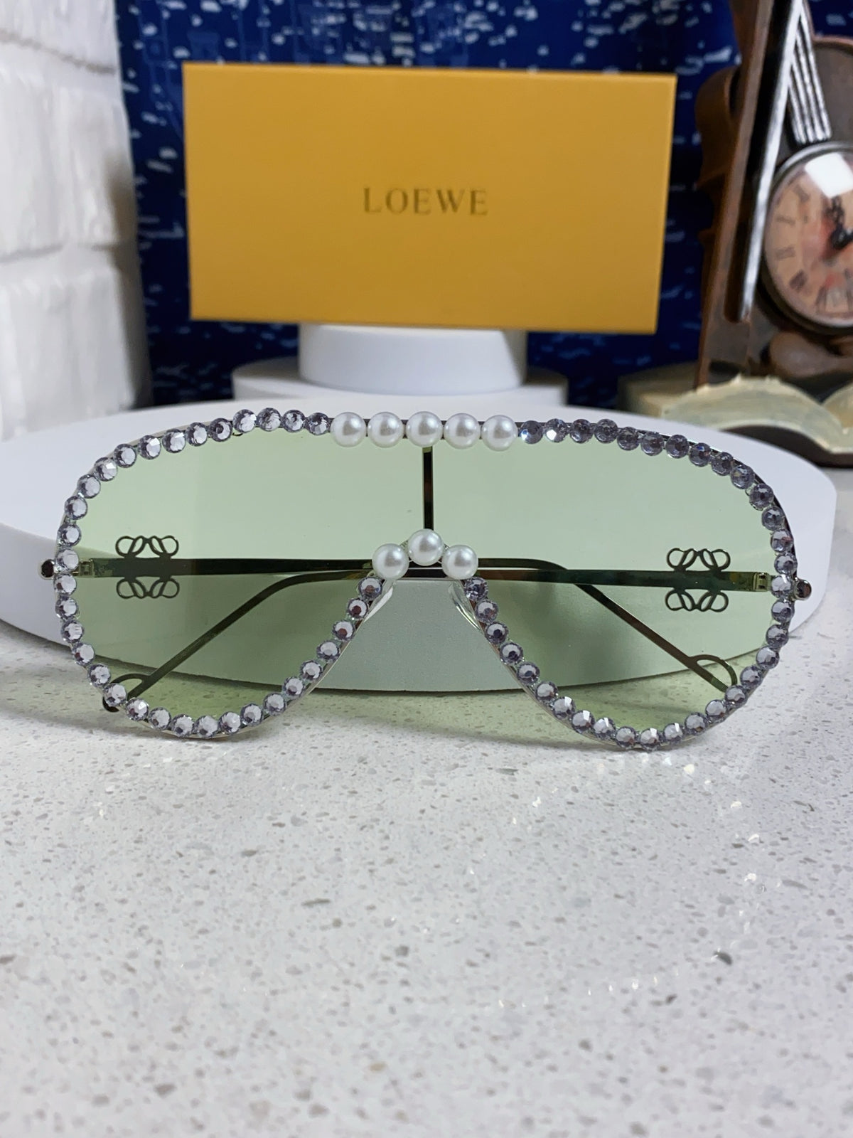 Loewe Oversized Silver Lens Sunglasses for Men & Women - 432837 - detail image 8
