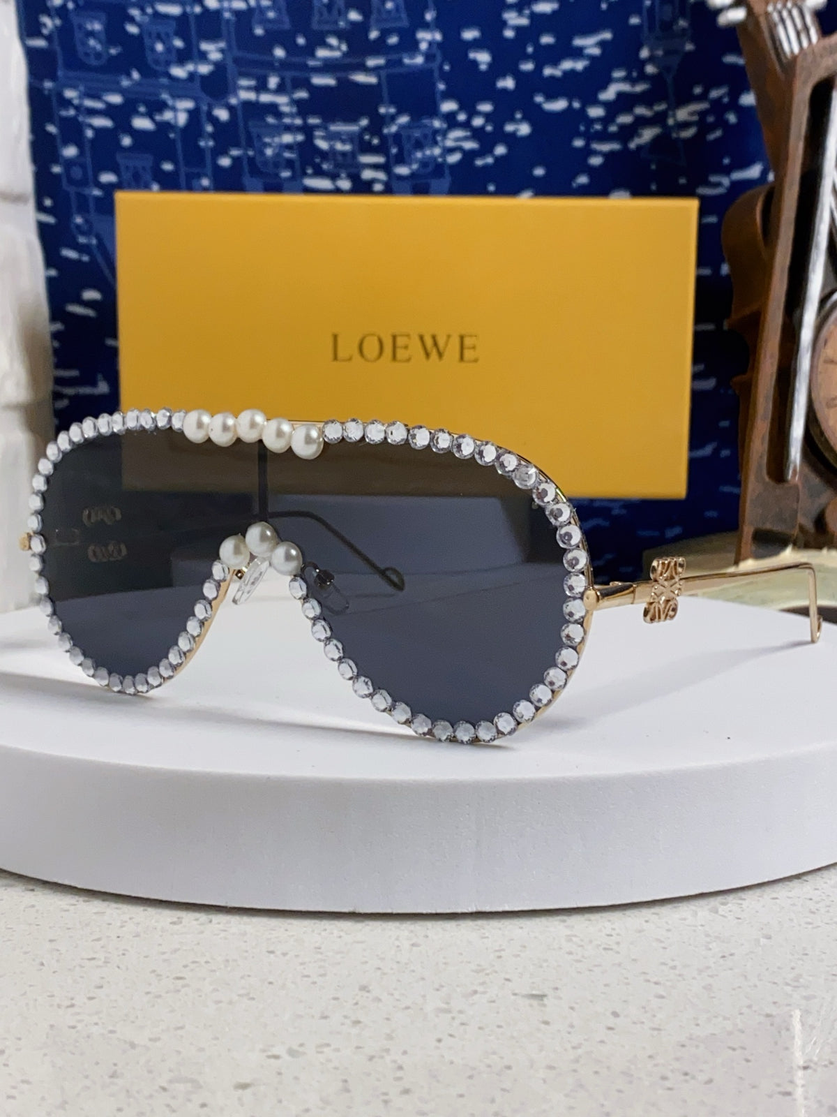 Loewe Oversized Black Lens Sunglasses for Men & Women - 432839