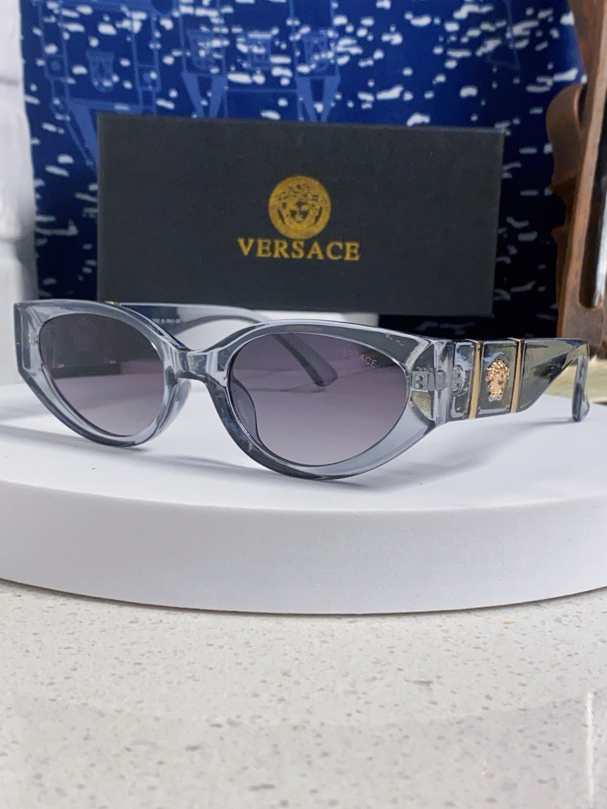 Versace Cat-Eye Silver Lens Sunglasses for Women - 432792