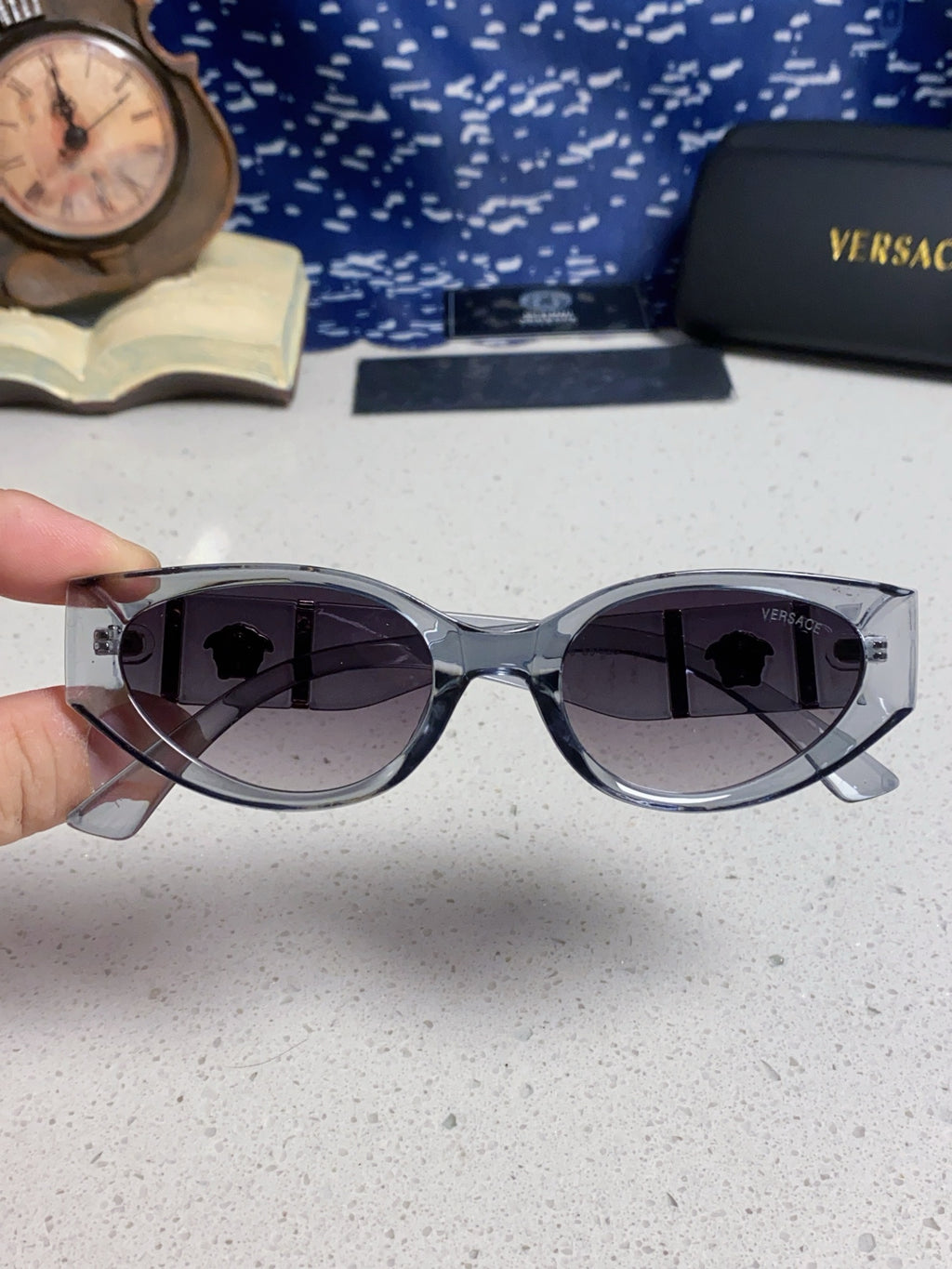 Versace Cat-Eye Silver Lens Sunglasses for Women - 432792 - detail image 4