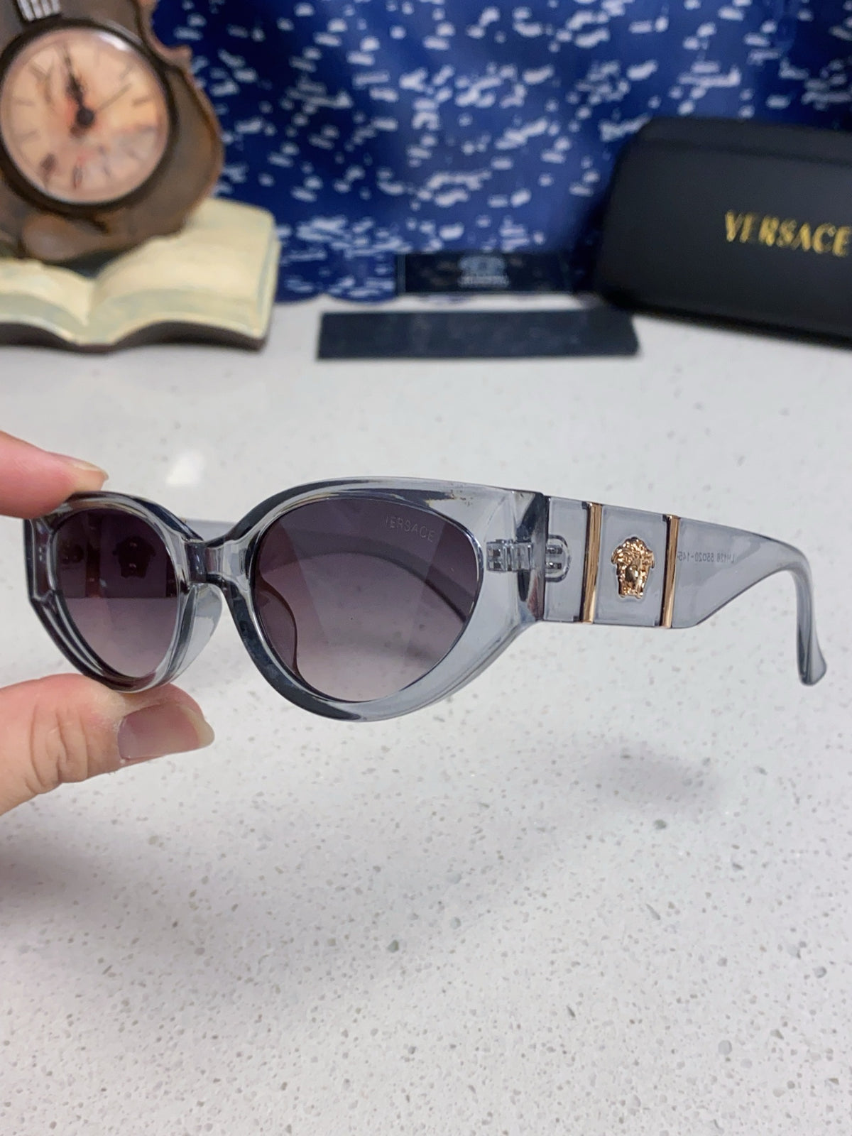 Versace Cat-Eye Silver Lens Sunglasses for Women - 432792 - detail image 6