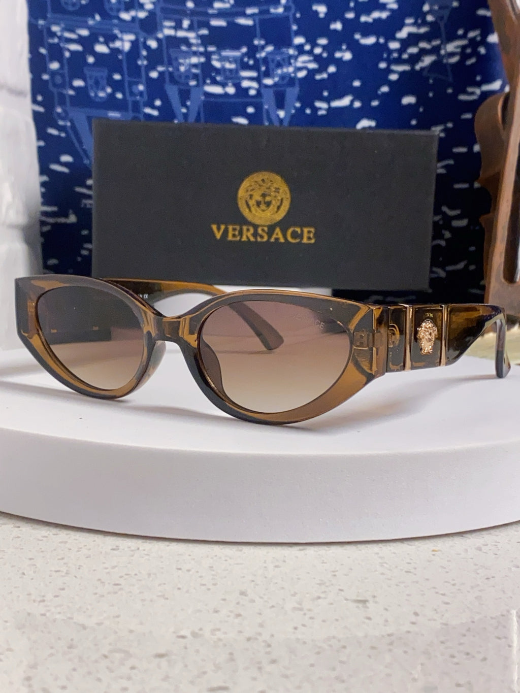 Versace Cat-Eye Brown Lens Sunglasses for Women - 487822