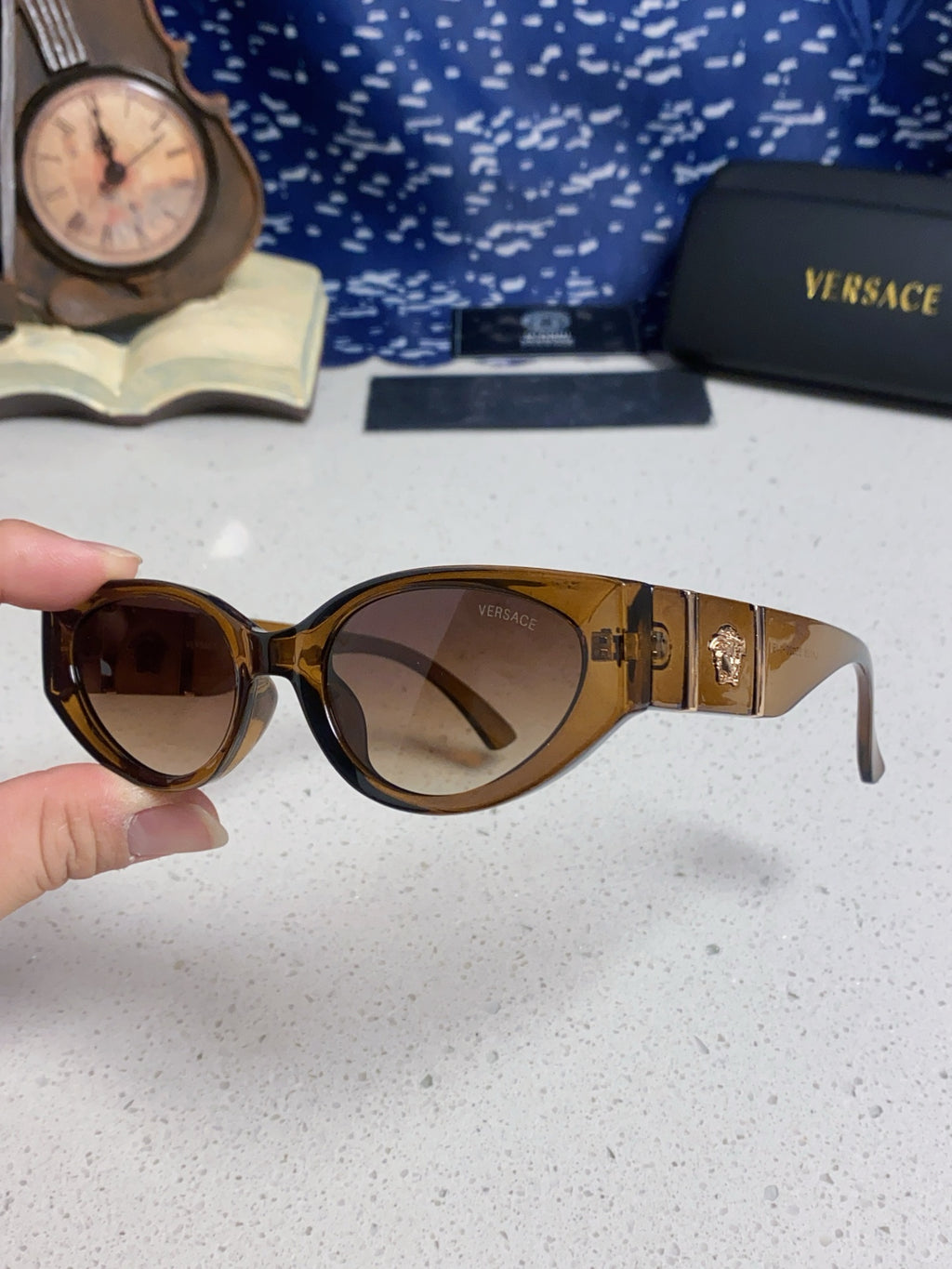 Versace Cat-Eye Brown Lens Sunglasses for Women - 432793 - detail image 6